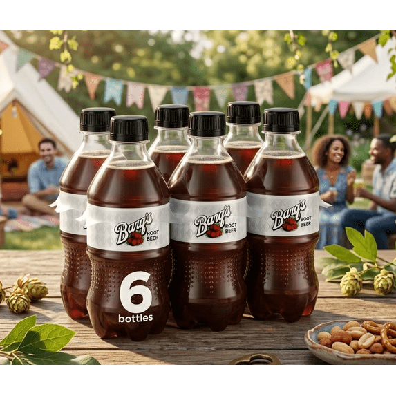 Barq's Root Beer Soda Pop Bottles, 12 fl oz, 6 Pack