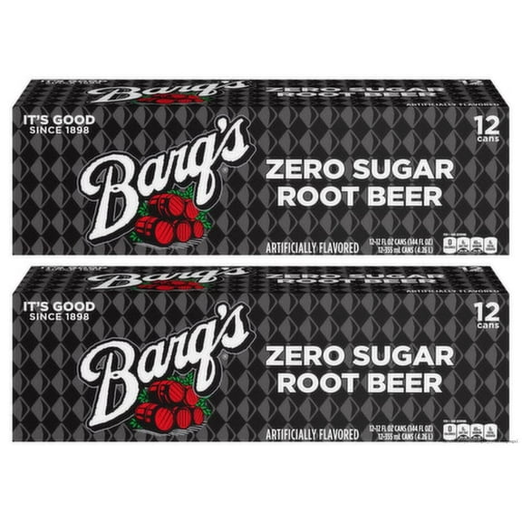Barq's Zero Sugar Root Beer 12 Ounce Cans Bundle Pack By (24)