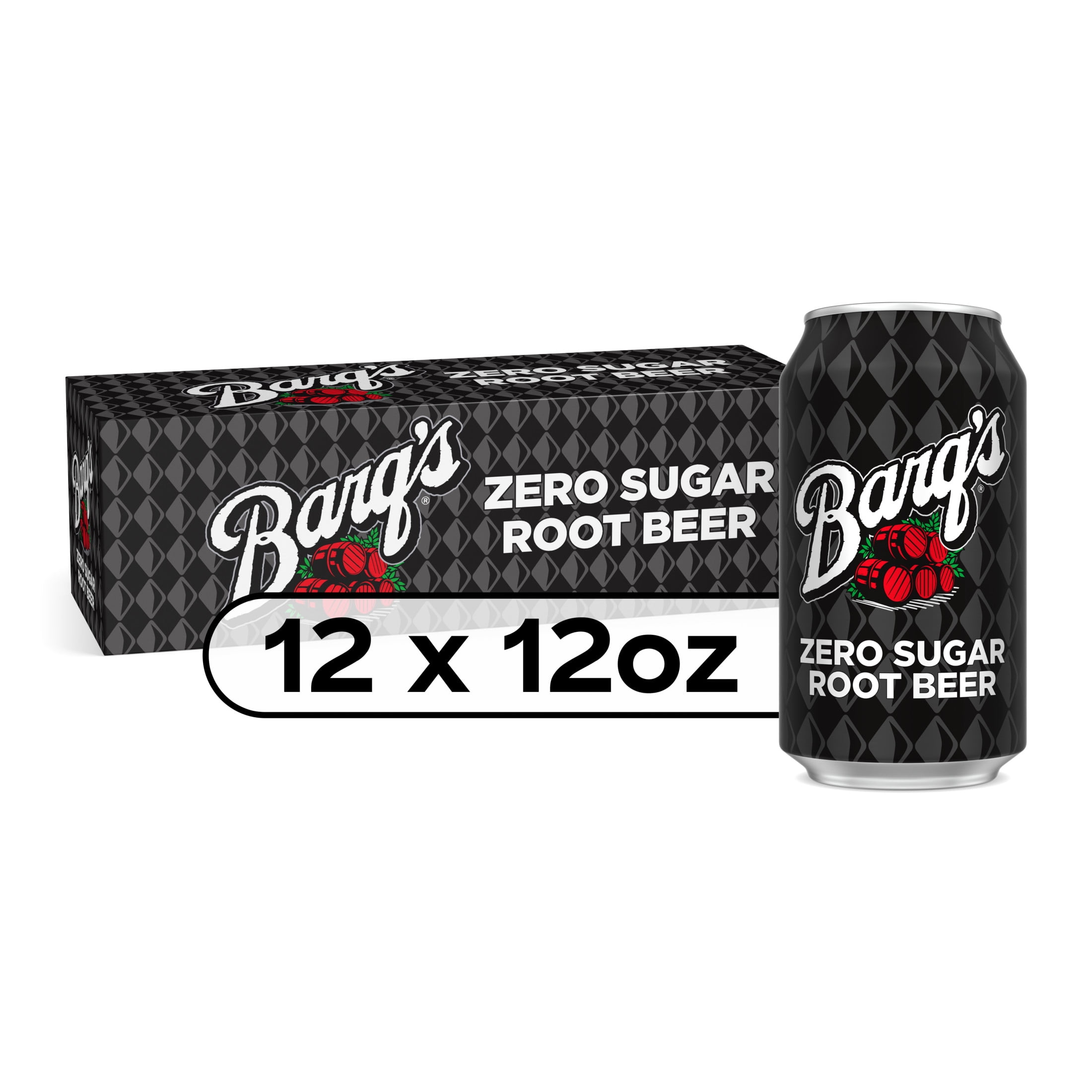 Barq's Zero Sugar Root Beer Soda Pop, 12 fl oz, 12 Pack Cans