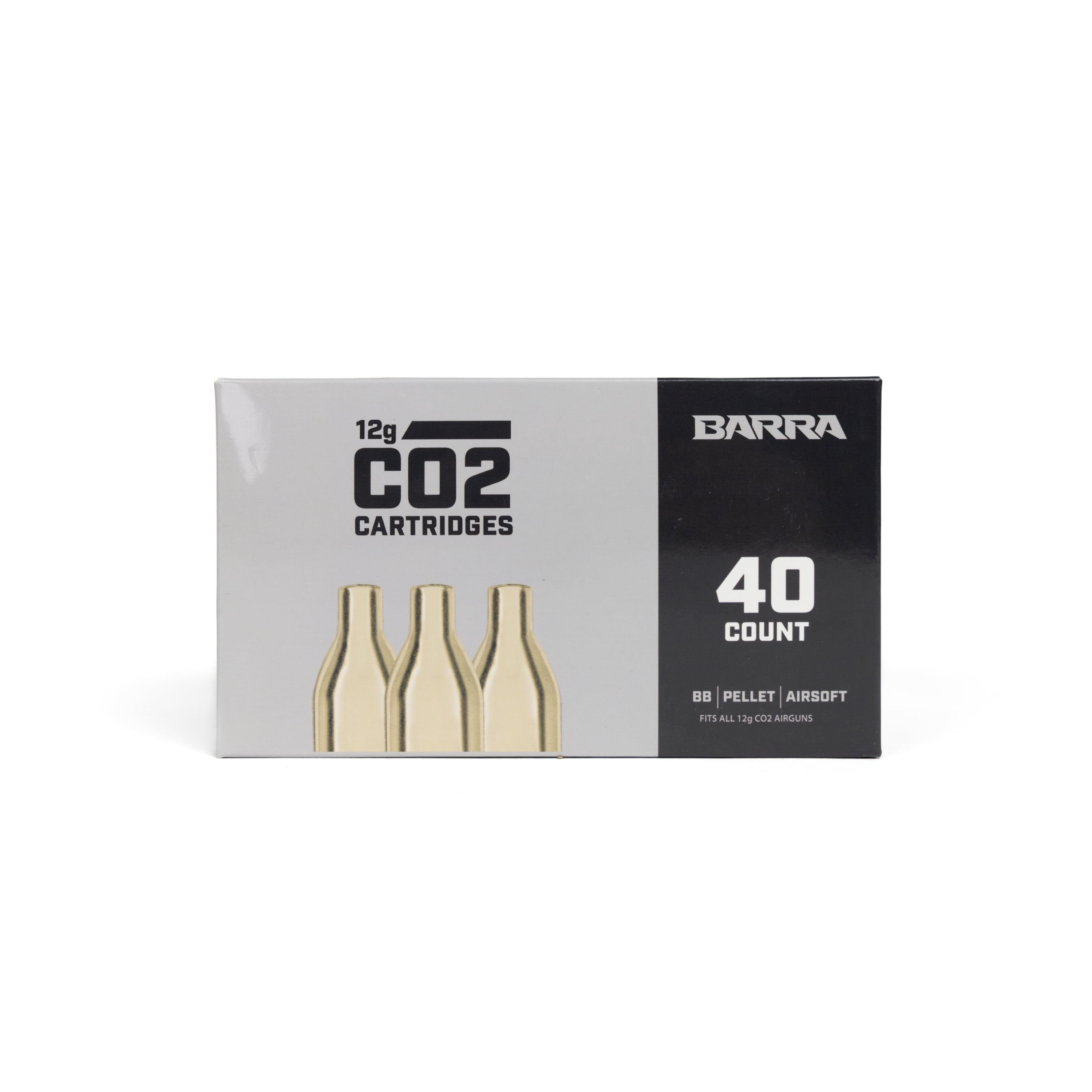 Barra Airguns, 12-Gram CO2 Cartridge, 40 Count, for Air Rifles