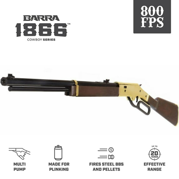 Barra Airguns 1866 Cowboy 0.177 Lever Action BB or Pellet Air Rifle