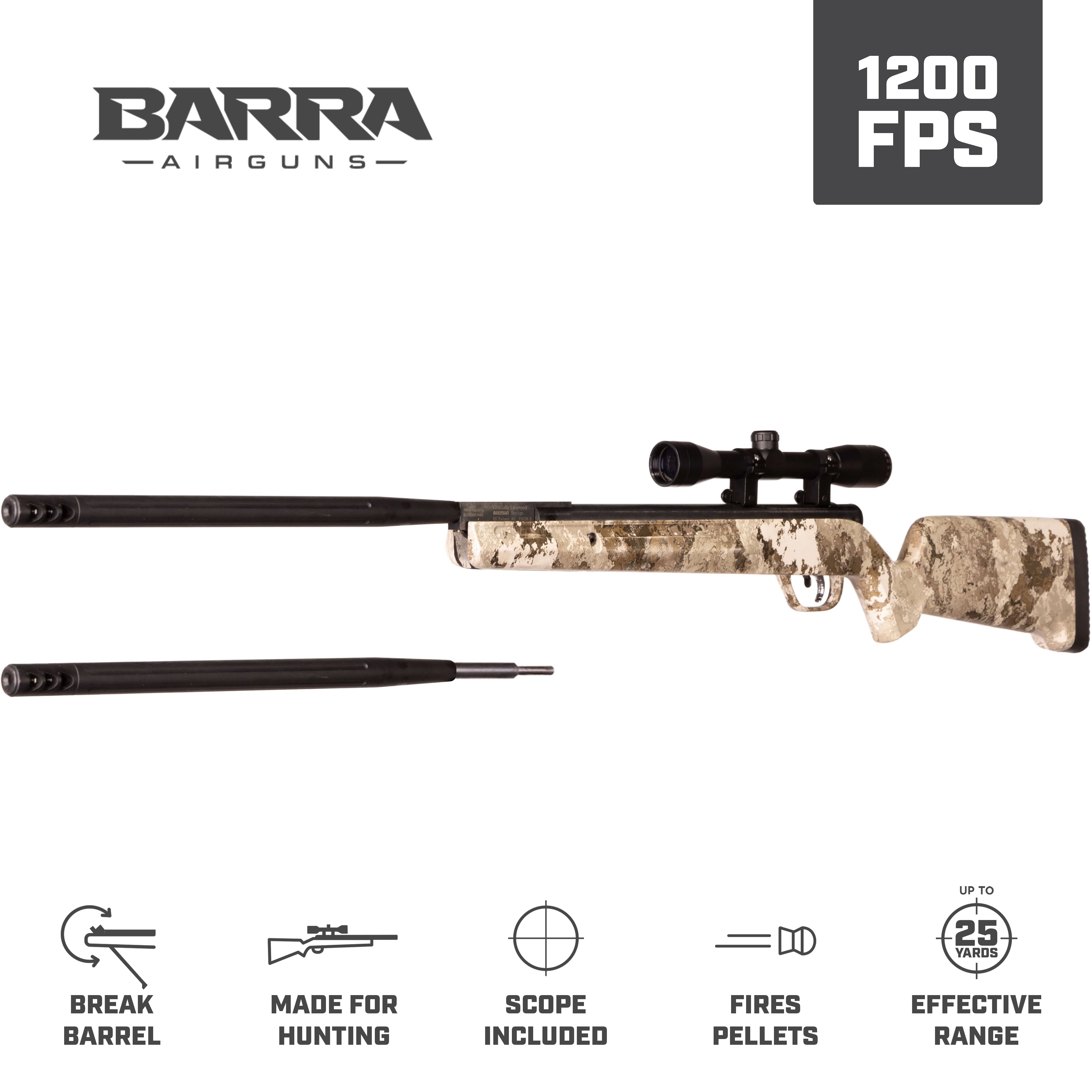 Barra Airguns Sportsman 1200g, 0.177 and 0.22 Pellet Gas Piston Air Rifle