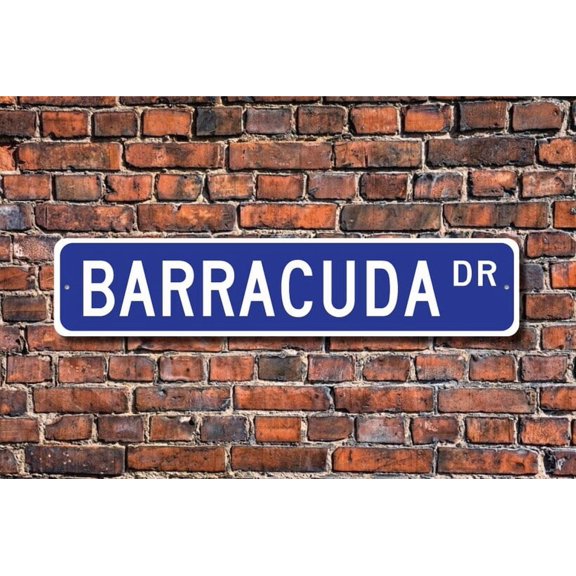 Barracuda Barracuda Gift Barracuda Sign Barracuda decor Barracuda lover fish lover Metal Aluminum Sign - Size: 16 x 4 Inches