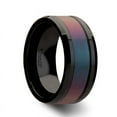 thumbnail image 1 of Barracuda Black Ceramic Ring With Bevels And Bluepurple Color Changing Inlay, 1 of 1