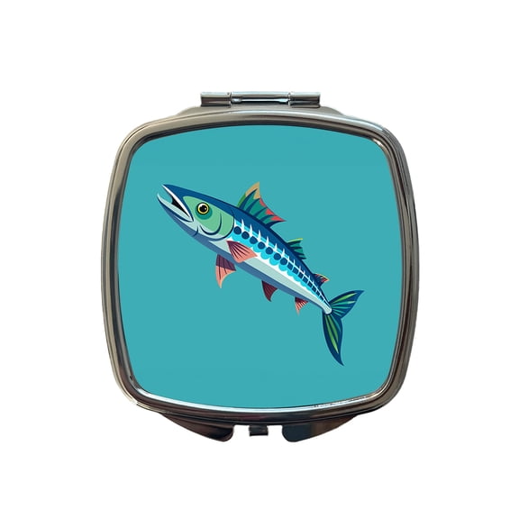 Barracuda Fish Travel Makeup Handbag Purse Small Pocket Compact Mirror