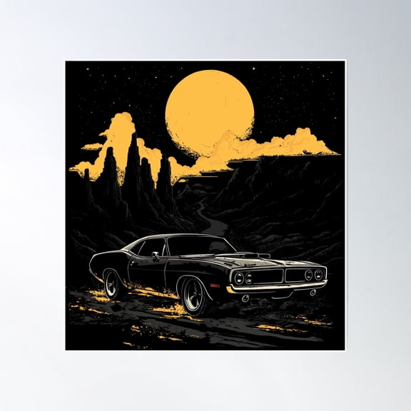 Barracuda Moon Poster Wall Art, Modern Wall Decor, 24x36 UNFRAMED