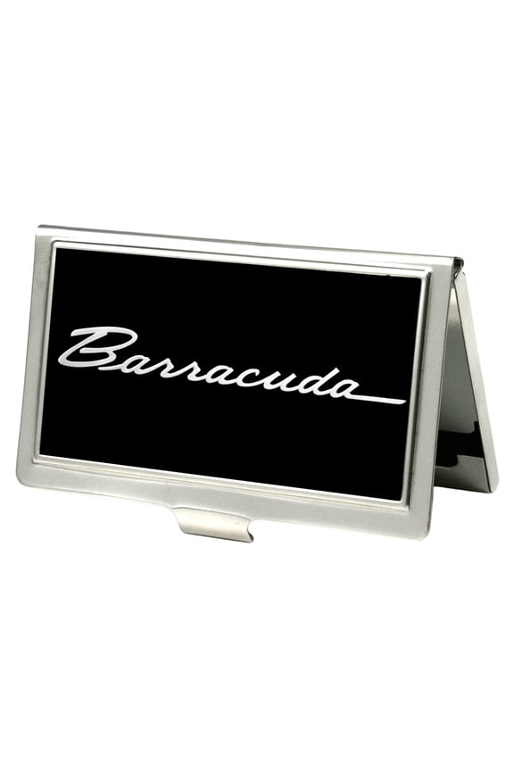 Barracuda Script Logo Fcg Black Silver Business Card Holder LARGE