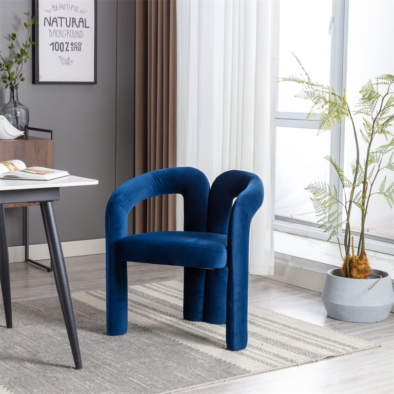 Contemporary Designed Velvet Fabric Upholstered Accent,Dining Chair,Barrel Side Chairs Kitchen Armchair For Living Room Set Of 2 (Black Velvet) - Chairs