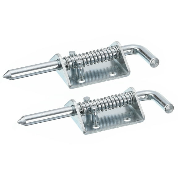 Barrel Bolt Latch, 2 Pack 10x135mm - Carbon Steel Galvanized Spring Loaded Gate Latch Pin for Door (Silver)
