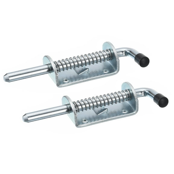 Barrel Bolt Latch, 2 Pack 10x145mm - Carbon Steel Galvanized Spring Loaded Gate Latch Pin for Door (Silver)