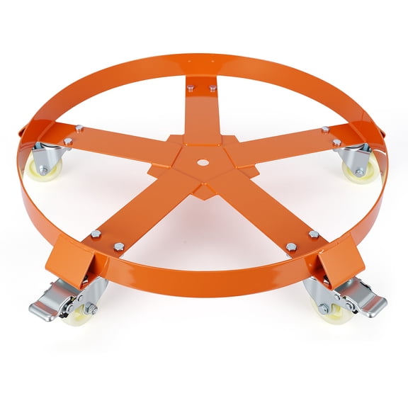 Barrel Cart for 55 Gallon, 1250lbs Capacity Drum Dolly with 5 Wheels, for Smooth Drum Handling in Storage Facilities