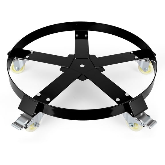Barrel Cart for 55 Gallon, 1250lbs Capacity Drum Dolly with 5 Wheels, for Smooth Drum Handling in Storage Facilities