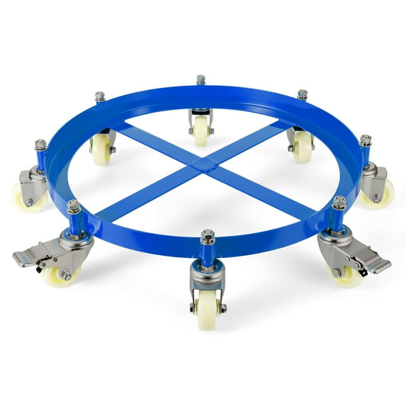 Barrel Cart for 55 Gallon, 2000lbs Capacity Drum Dolly with 8 Wheels, for Smooth Drum Handling in Storage Facilities