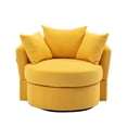 thumbnail image 1 of Barrel Chair, Swivel Accent Chair, Linen Round Oversized Accent Chair with 3 Pillows, Swivel Accent Sofa Barrel Chairs, Modern Sofa for Living Room Hotel Lounge Club, 1 of 7