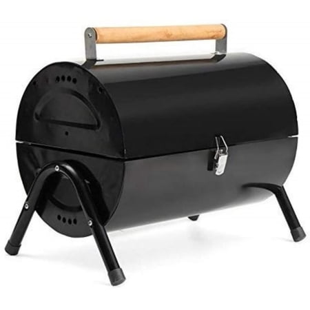 Barrel Charcoal Barbeque Grill Set for home BBQ with 10 Skewers 2 Grill, 1 Glove, 1 Tong & 1 Butter Brush