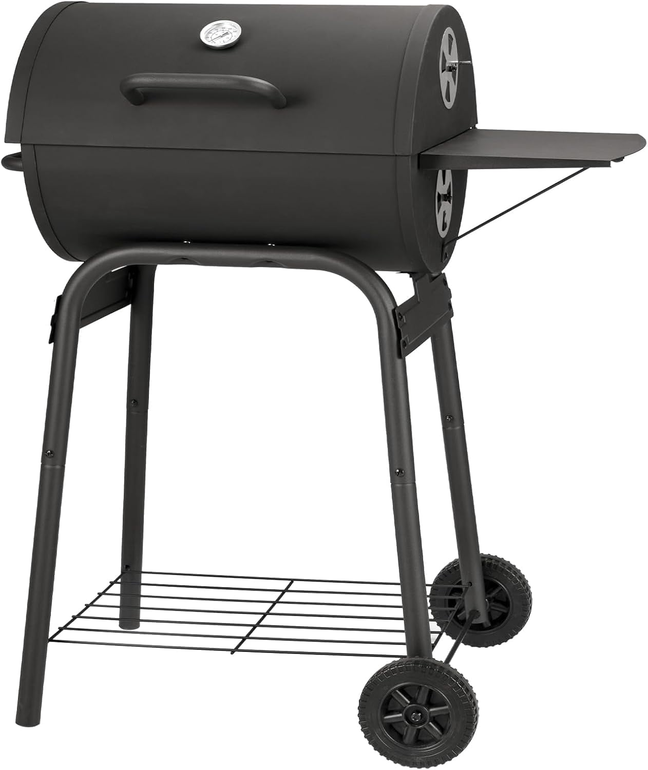 Barrel Charcoal Grill  Large Grills With Side Shelf Outdoor Bbq Perfect For Backyard Camping Patio Parties And Picnics