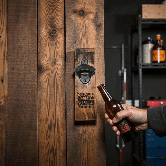 Barrel Creations, Wall-Ready Opener, Bottle Opener, Barrel Stave
