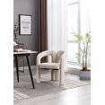thumbnail image 1 of Barrel Dining Chair with Open-Back,Upholstered Fabric Dining Room Chair with Arm,Barrel Side Chair,Comfy Accent Side Chair Kitchen Armchair for Living Room Dining Room Bedroom,Beige, 1 of 9