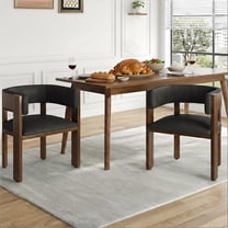 Barrel Dining Chairs Set of 2, Upholstered Curved Backrest Chair with Wood Frame for Kicken Dining Room