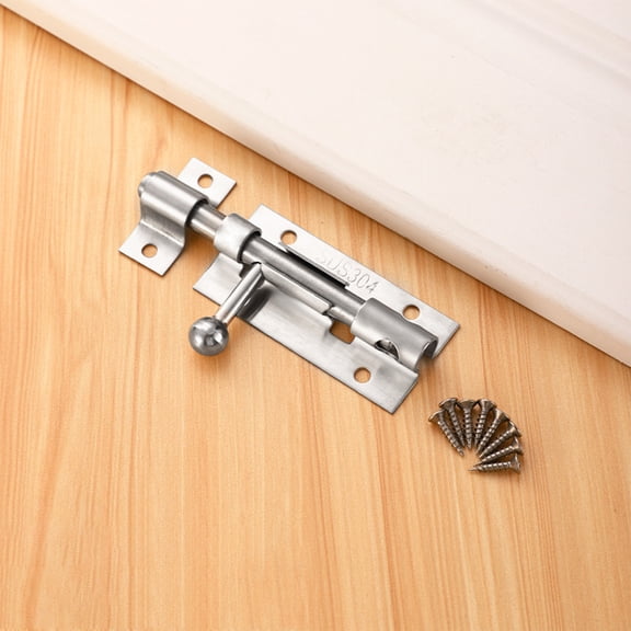 Barrel Door Slide Lock, 3.86x1.69x0.44in, Heavy Duty Secure with Screws, Rustproof Sliding Bolt Lock for Gate, Cabinet, Shed, Sturdy Security Hardware