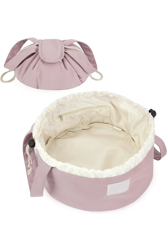 Barrel Drawstring Makeup Bag Large Cosmetic Bag Make up Bags Toiletry Bag Travel Bags for Toiletries Organizer for Women Gift for Teen Girls (Elephant) (Patent)