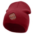 thumbnail image 1 of Barrel Embroidered 8 inch Acrylic Short Blank Beanie - Red OSFM, 1 of 5