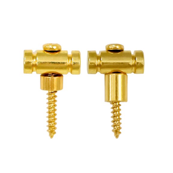 Barrel Guitar String Guides String Retainers Trees with Short and Tall Spacers for Most Electric Guitars, 2PCS, Gold