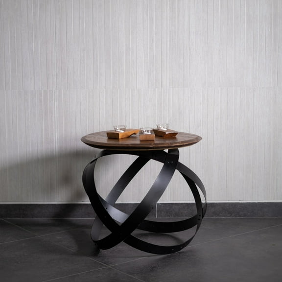 Barrel Hoop Table - Wine/Whiskey/Bourbon Barrel Table - Unique Center or Side Table - Rustic Handmade Home Decor