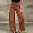 thumbnail image 1 of Barrel Jeans Womens High Waist Wide Leg Y2K Jeans Ruffle Baggy Casual Denim Pants, 1 of 8