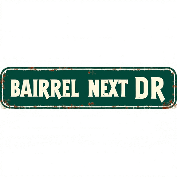 Barrel Next Tin Sign 16x4 Inch Barrel Next DR Design - Ideal for Garage, Backyard, Outdoor Retro Home Decor