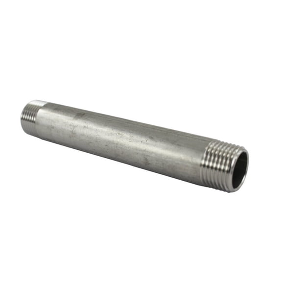 Barrel Nipple 3/8" NPT Threaded Ends, 3/8" Male x 12" Length
