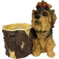 thumbnail image 1 of Barrel Planter, Yorkshire Terrier Statue, 11X9 In, Outdoor Plant Pot, Outdoor Yard Decor, Porch Decorations Outdoor, BlackandWhite Home Decor, Garden Decor, OutdoorandGarden,, 1 of 6