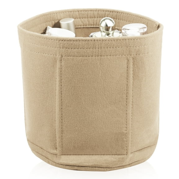 Barrel Purse Organizer Insert Lightweight Barrel Handbag Insert Liner with Compartment Portable Round Bucket Bag Organizer for Handbag Travel Tote