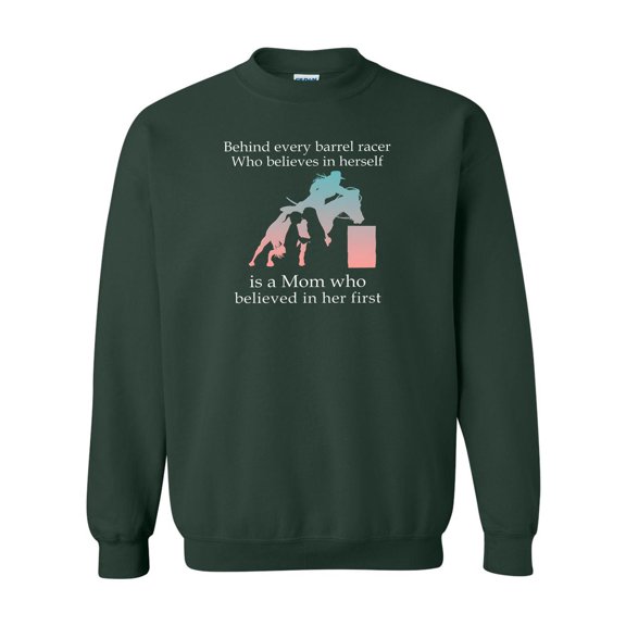 Barrel Racer Mom Behind You Funny Rodeo Horse Riding Sweatshirt