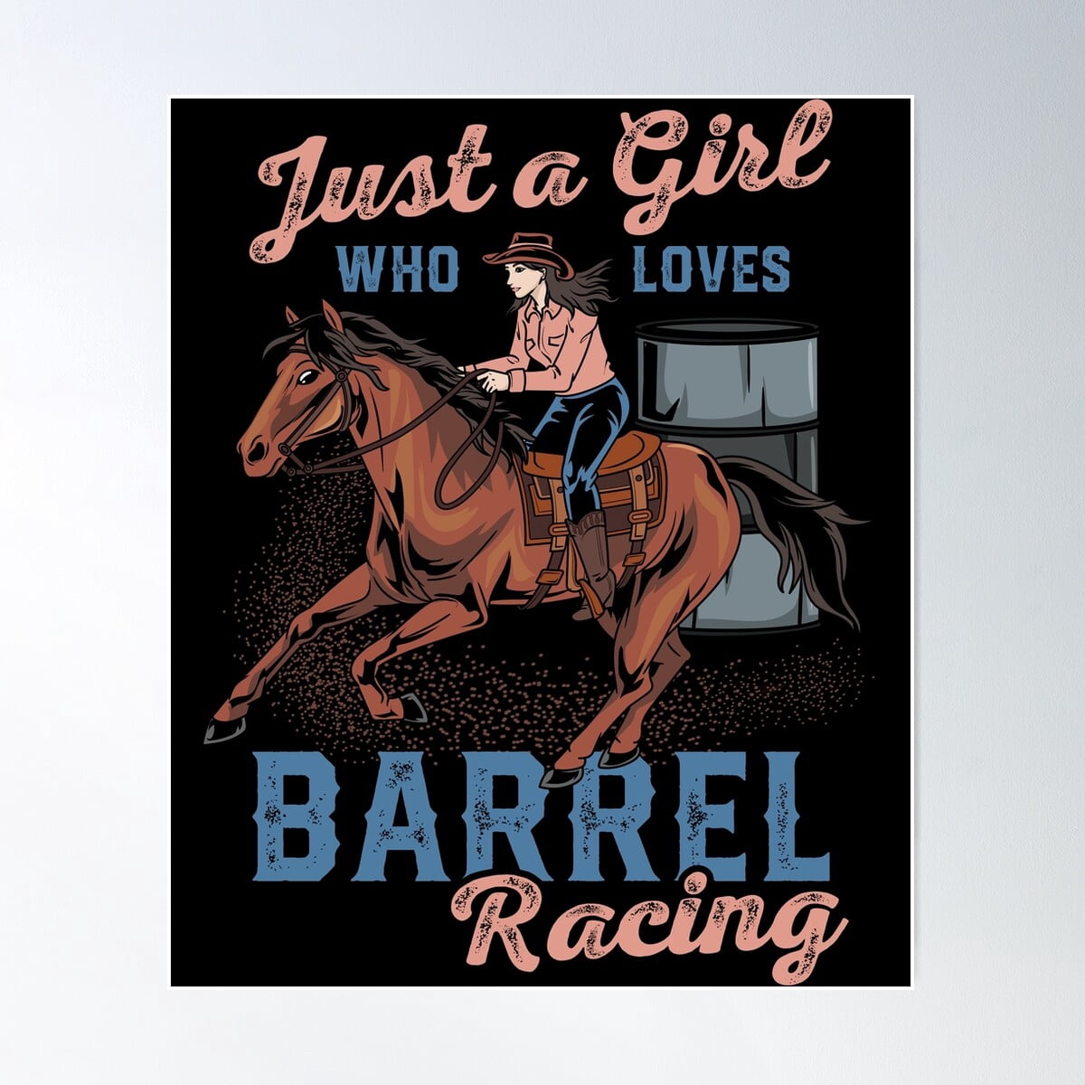 Barrel Racing Cowgirl Poster, 12x18 UNFRAMED - Walmart.com