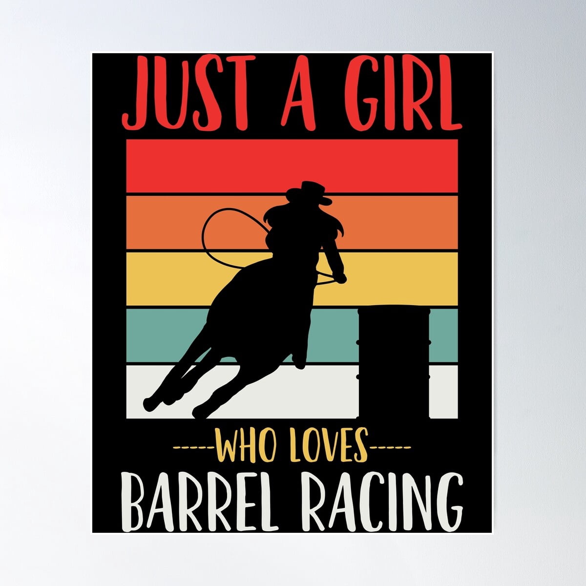 Barrel Racing Cowgirl Retro Poster, 24x36 UNFRAMED - Walmart.com