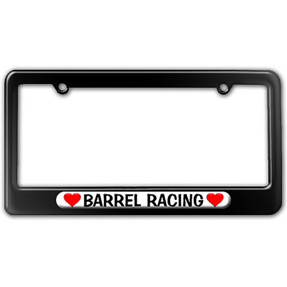 Barrel Racing Love with Hearts License Plate Frame