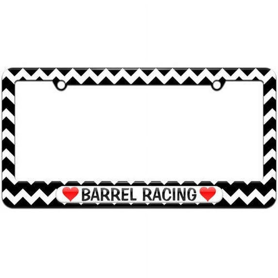 Barrel Racing Love with Hearts License Plate Tag Frame, Multiple Colors
