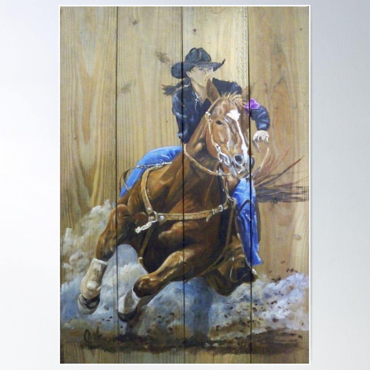 Barrel Racing Poster Wall Art, Modern Wall Decor For Living Room ...