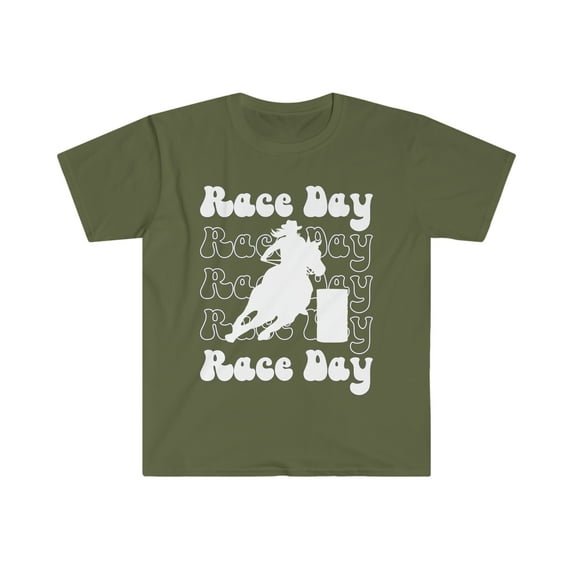 Barrel Racing Race Day T-Shirt, Rodeo Cowgirl Barrel Race Top, Adult Women