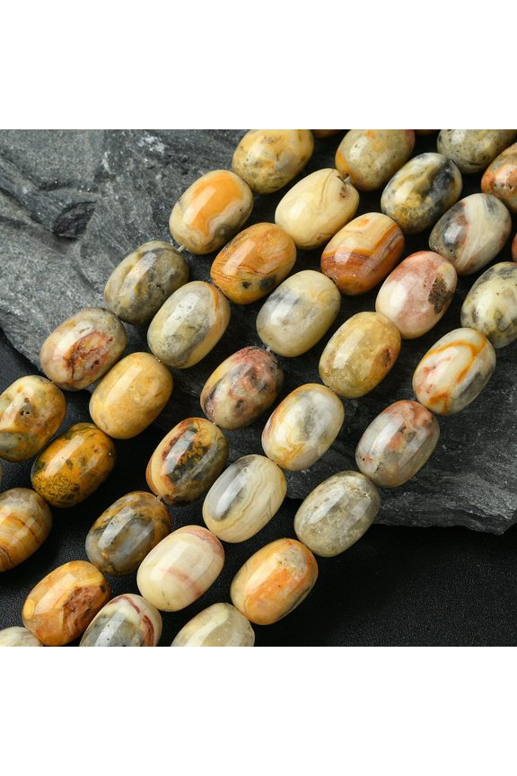 Barrel Shaped Gemstone Natural Crazy Lace Agate Beads Strands Peru 14x10mm Hole: 1mm 28pcs/strand 15.55 inch(39.5cm)