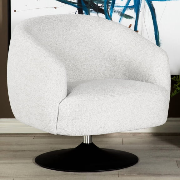 Barrel - Style Design on Pedestal Base | 360 - Degree Mobility in Living Room | Cozy and Visually Appealing Seating