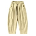 thumbnail image 1 of Barrel Sweatpants Girls Baggy Front Seam Drawstring Curved Wide Leg Sweatpants for Teen Girls Gym Y2k Sweats Pants Joggers, 1 of 7
