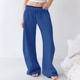 thumbnail image 1 of Barrel Sweatpants for Women Baggy Wide Leg Oversized Low Rise Interior Drawstring Lounge Pant with Pockets New Womens Pull on Beach Pants Plus Size Blue XL, 1 of 7