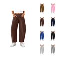 thumbnail image 1 of Barrel Sweatpants Women Fall Winter Elastic Waist Casual Loose Fit Wide Leg Sweat Pants Trousers with Pockets, 1 of 8