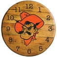 thumbnail image 1 of Oklahoma State Cowboys Team Oak Barrel Clock, 1 of 1