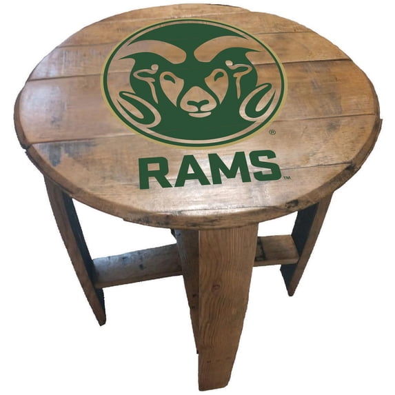 Colorado State Rams Team Oak Barrel Table