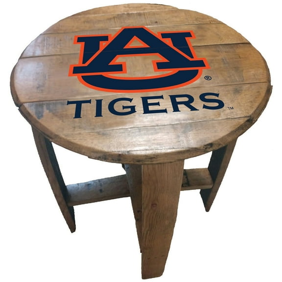 Auburn Tigers Team Oak Barrel Table