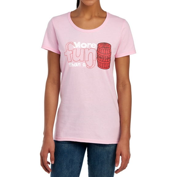 Barrel of Monkeys More Fun Women's T Shirt, Pink, Medium
