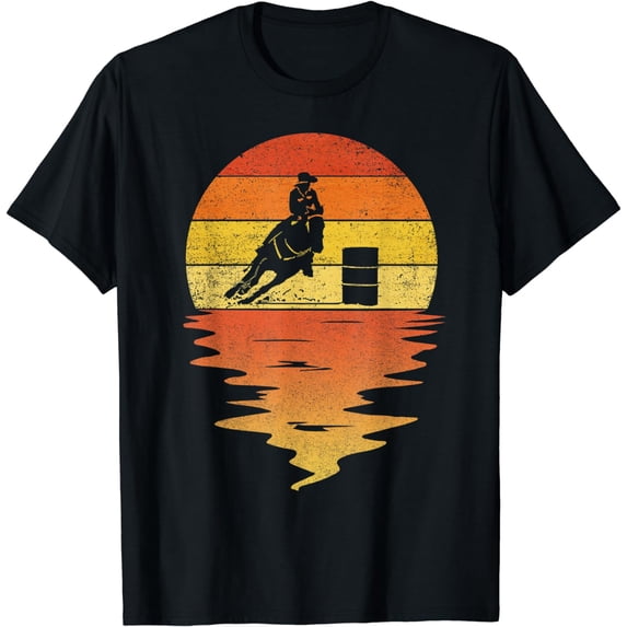 Barrel racing shirt retro sunset 70s vintage Barrel racing T-Shirt
